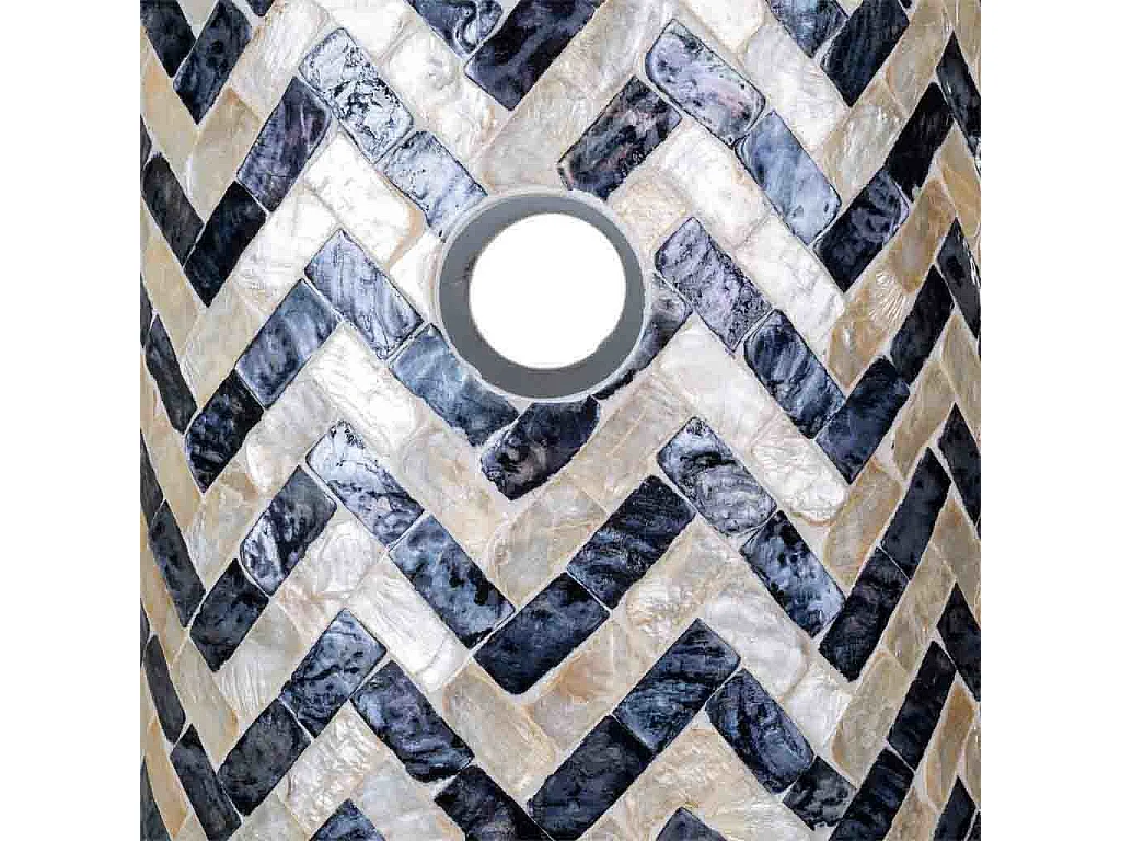 Paragüero redondo de madera acabado en capiz negro 20x20x57