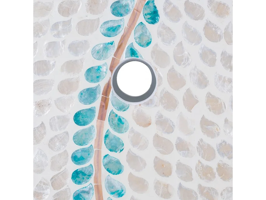 Paragüero cuadrado de madera acabado en capiz blanco 19x19x58