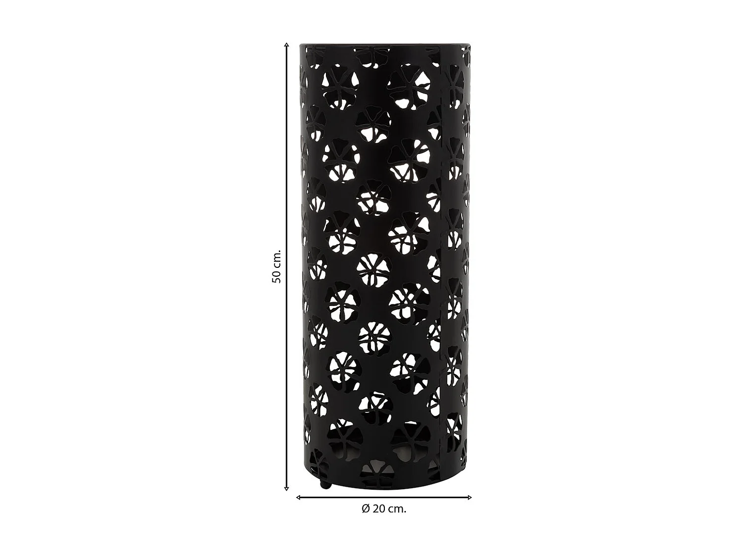 Portaombrelli tondo in metallo nero d20x50h