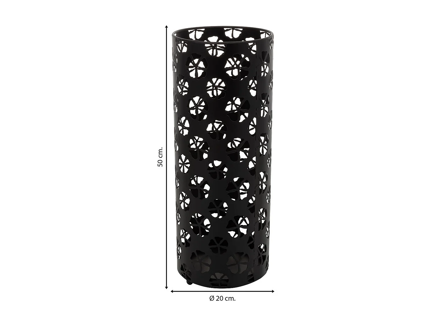 Portaombrelli tondo in metallo nero d20x50h
