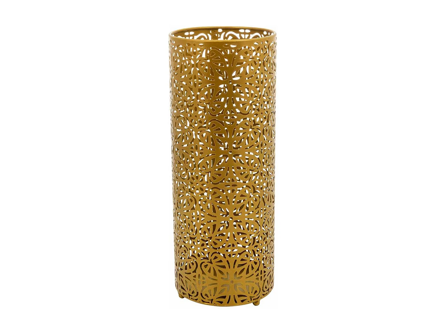 Runder Schirmständer aus goldenem Metall, D20x50h cm
