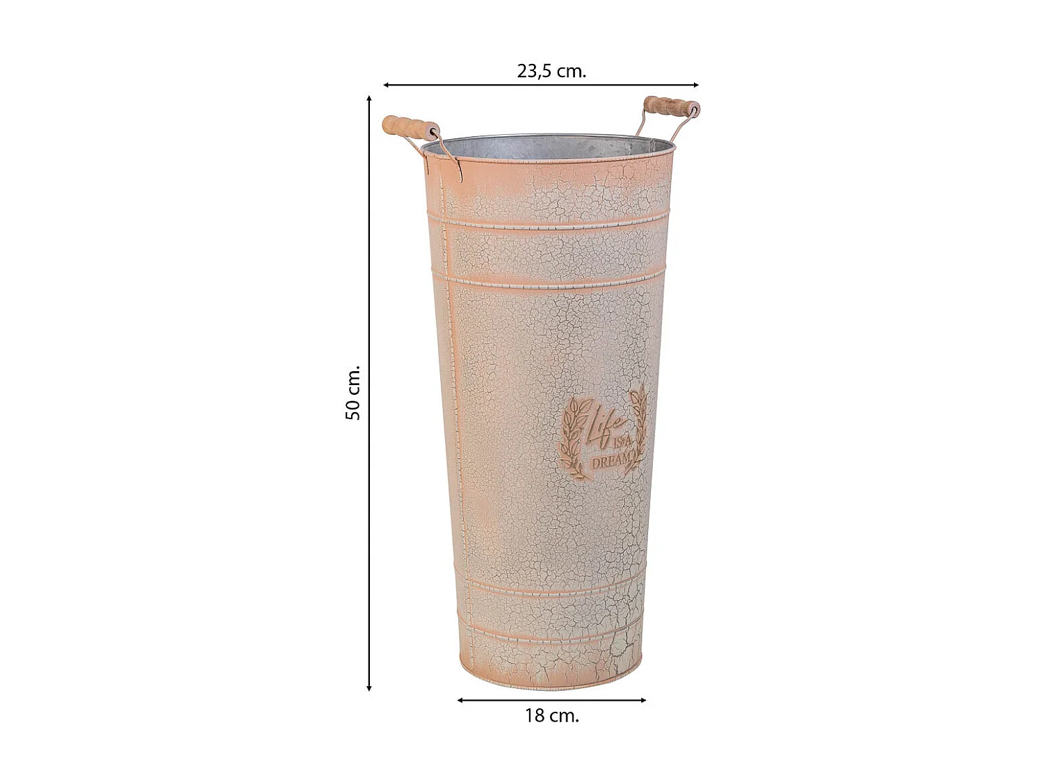 Portaombrelli tondo in metallo rosa d23,5x50h b:18