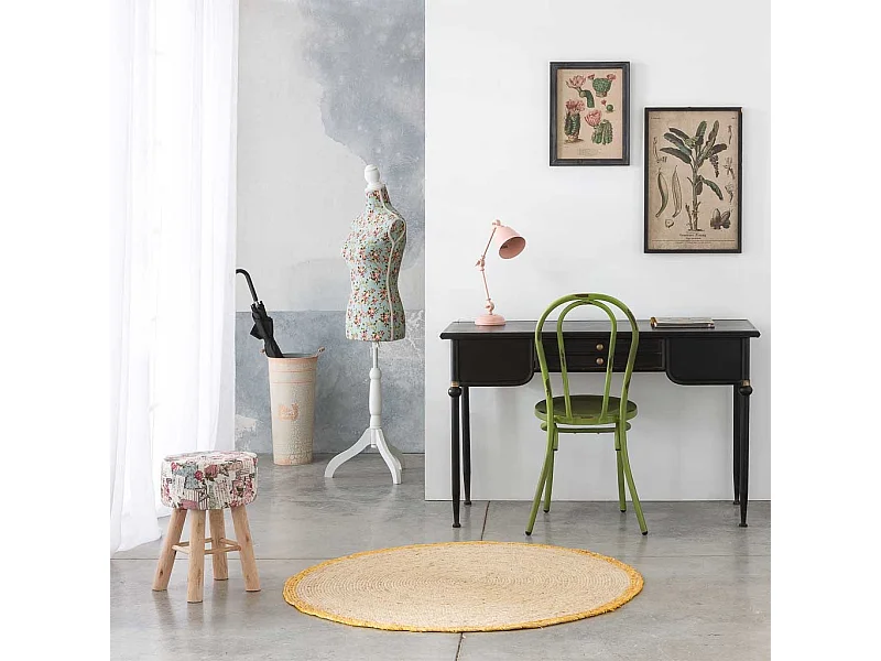 Rosafarbener runder SchirmstÃ¤nder aus Metall, T23,5 x 50 H cm, B:18