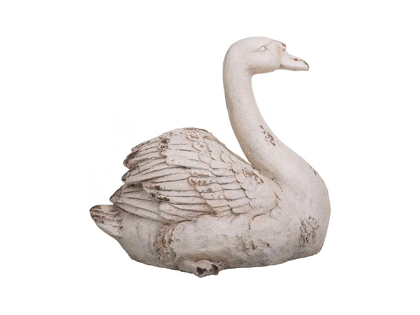 Cache-pot cygne décoratif en magnésie 51x35x48h