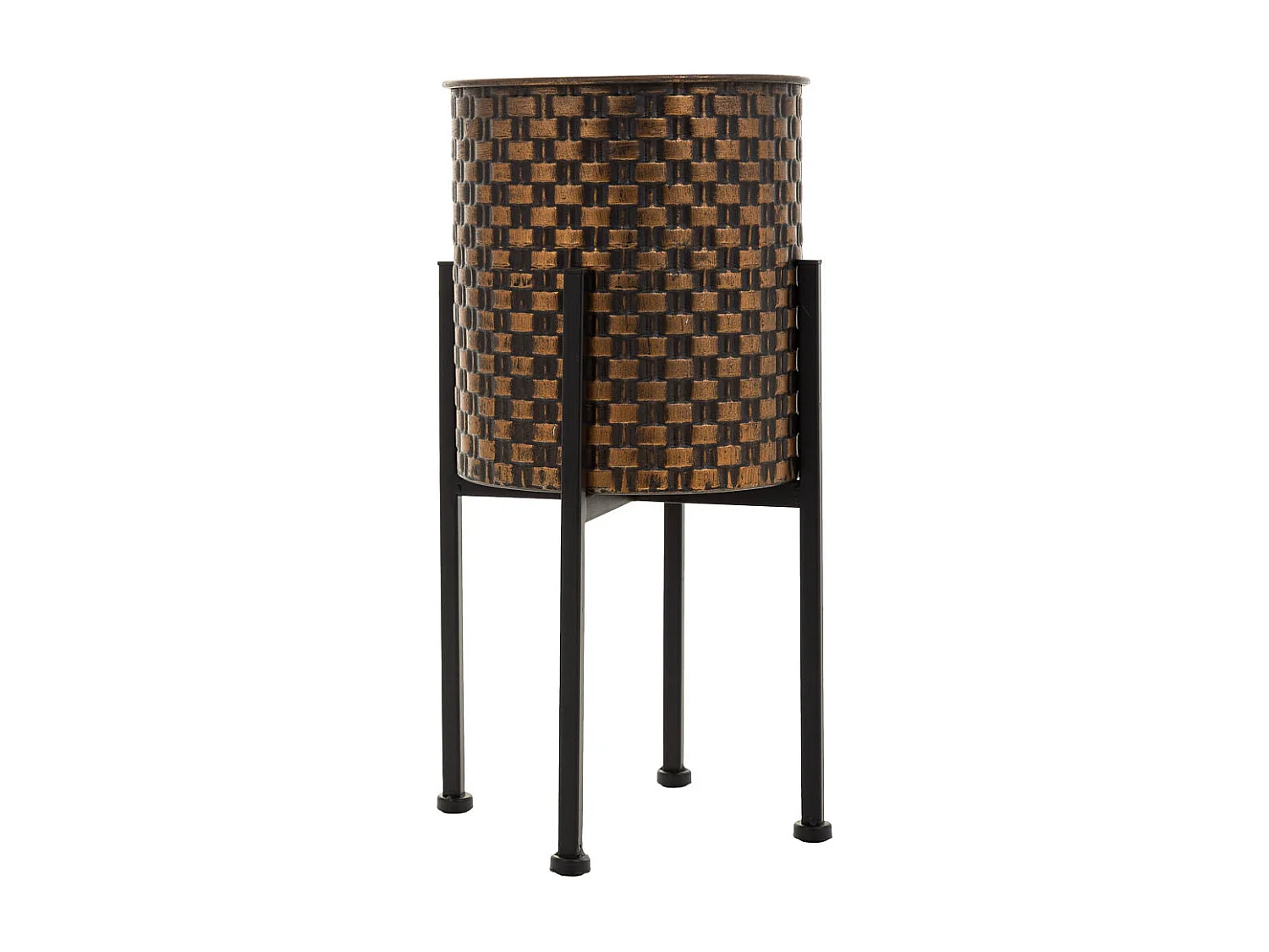 Blumentopf aus Kupfermetall, 21,5 x 21,5 x 43 h cm