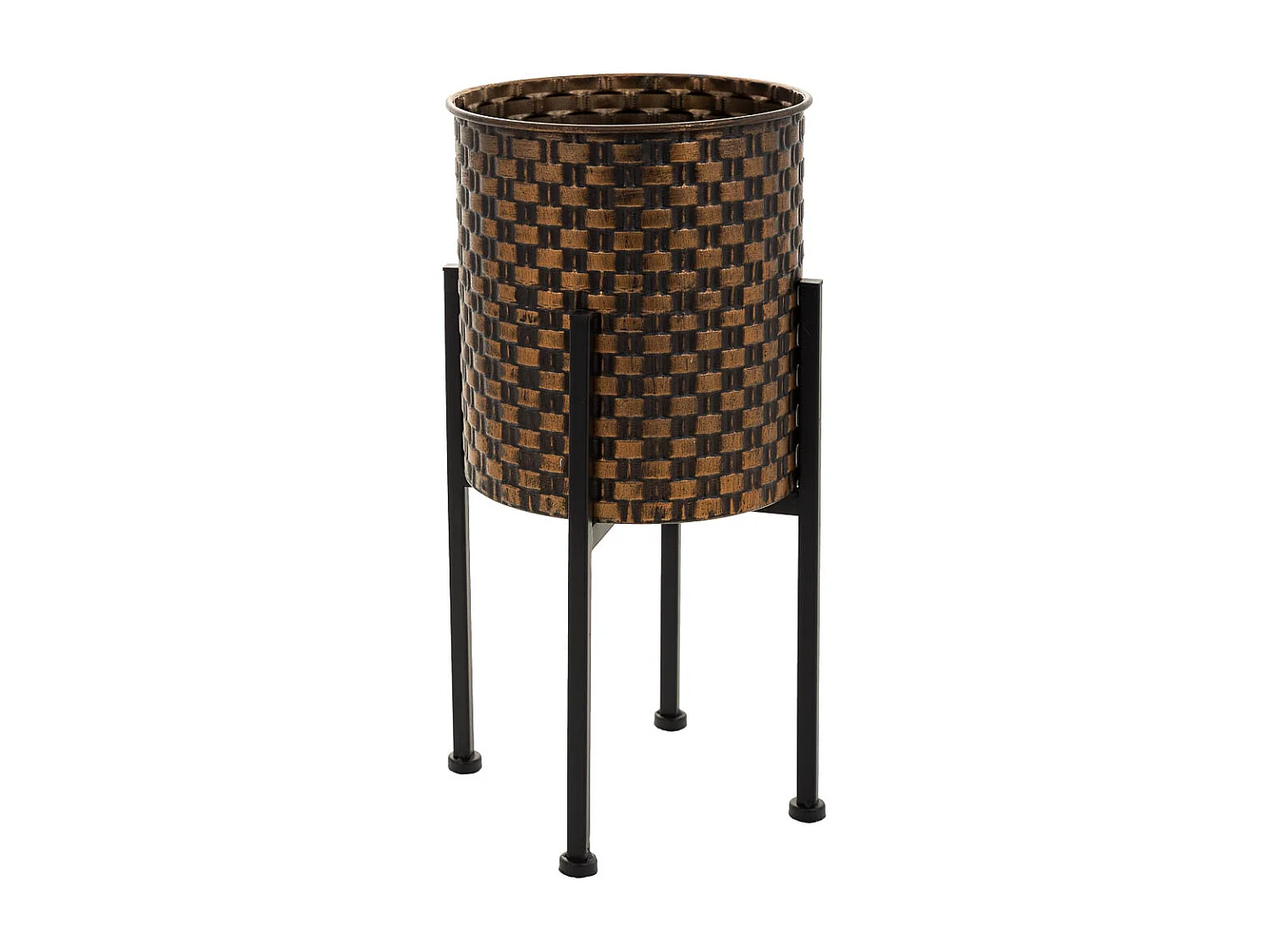 Blumentopf aus Kupfermetall, 21,5 x 21,5 x 43 h cm