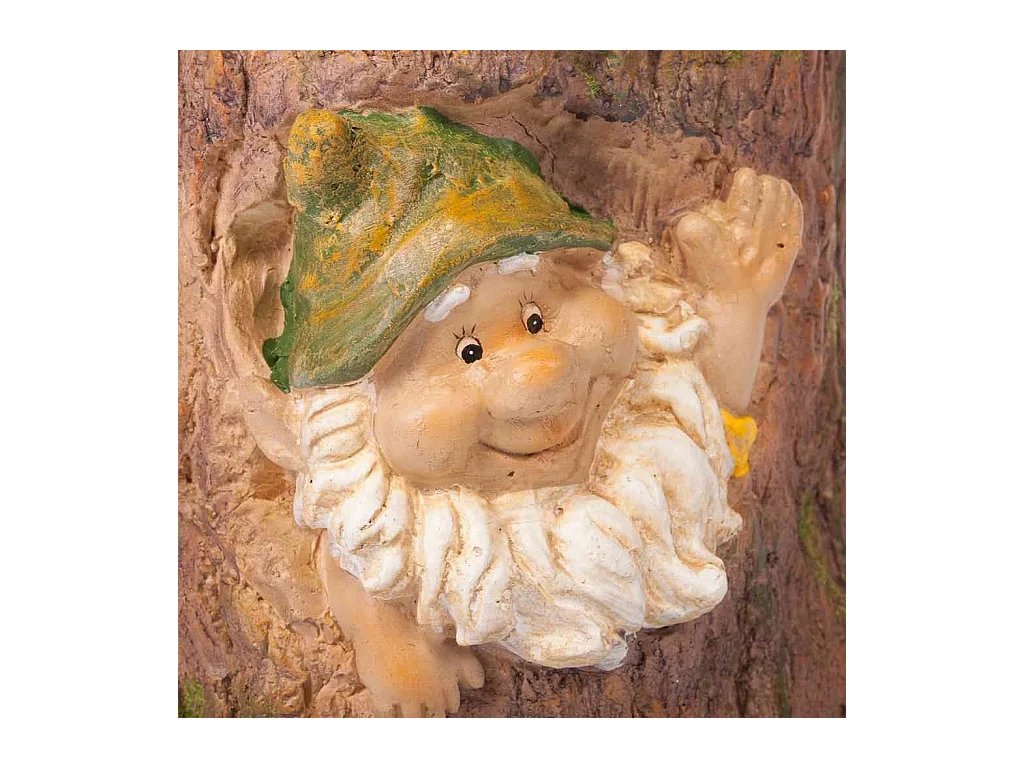 Pot de fleurs tronc avec gnome 27x27x27,5h