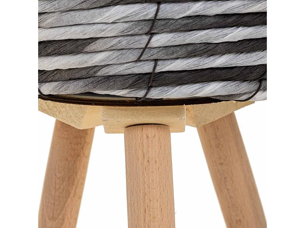 PflanzgefÃ¤ß aus Metall und schwarzem Papierseil, D20x14/29,5h cm