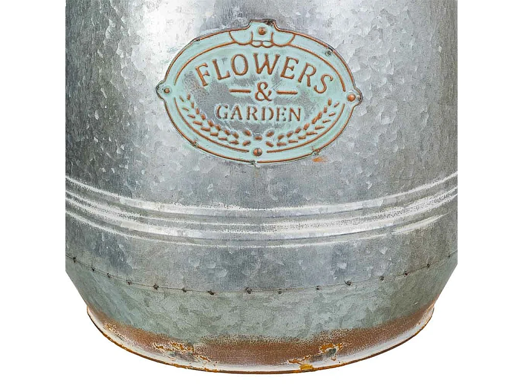 Vaso de flores em metal prateado 30xd26x31 t:30cm