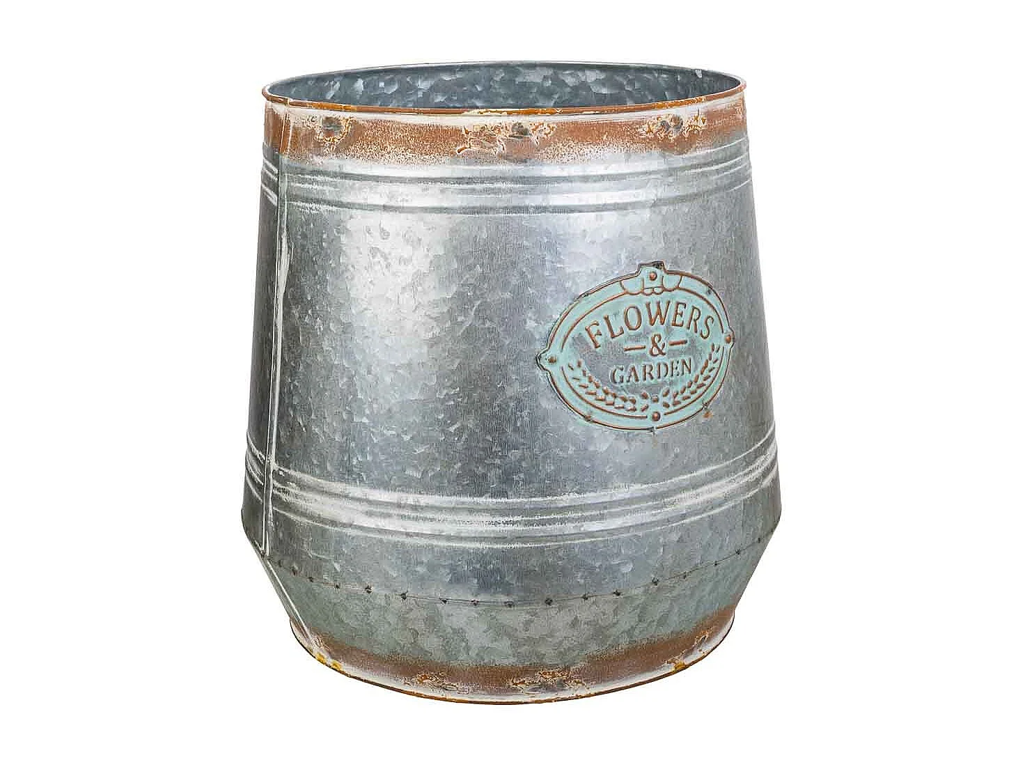 Vaso de flores em metal prateado 30xd26x31 t:30cm