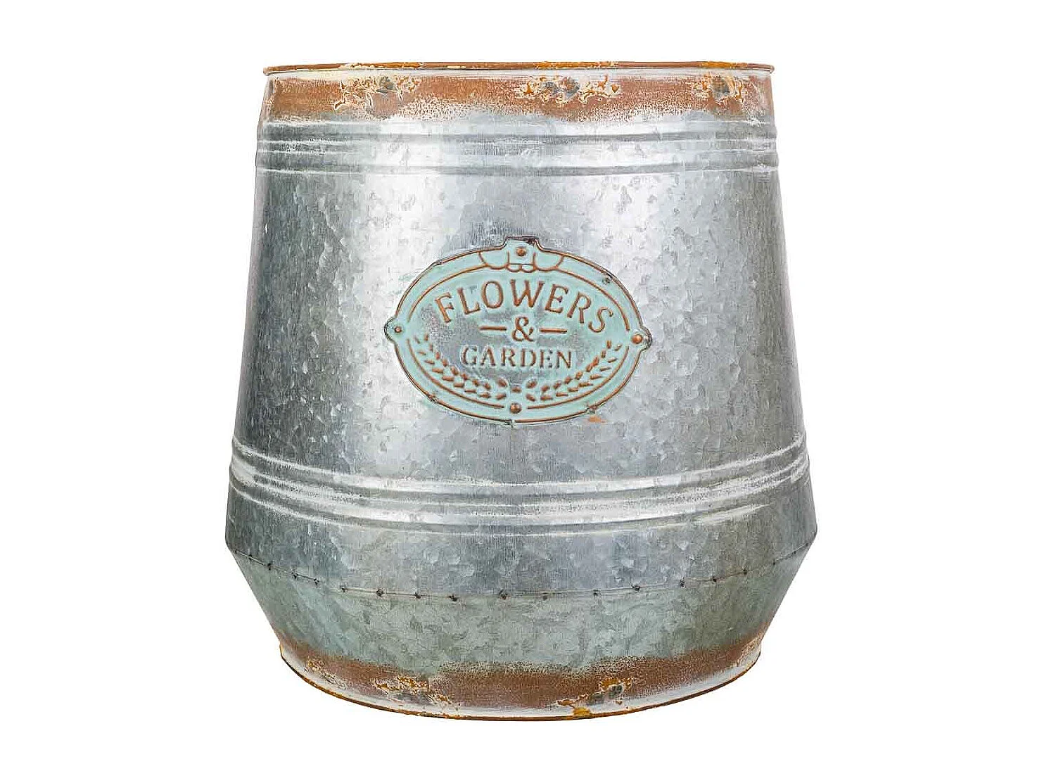 Vaso de flores em metal prateado 30xd26x31 t:30cm