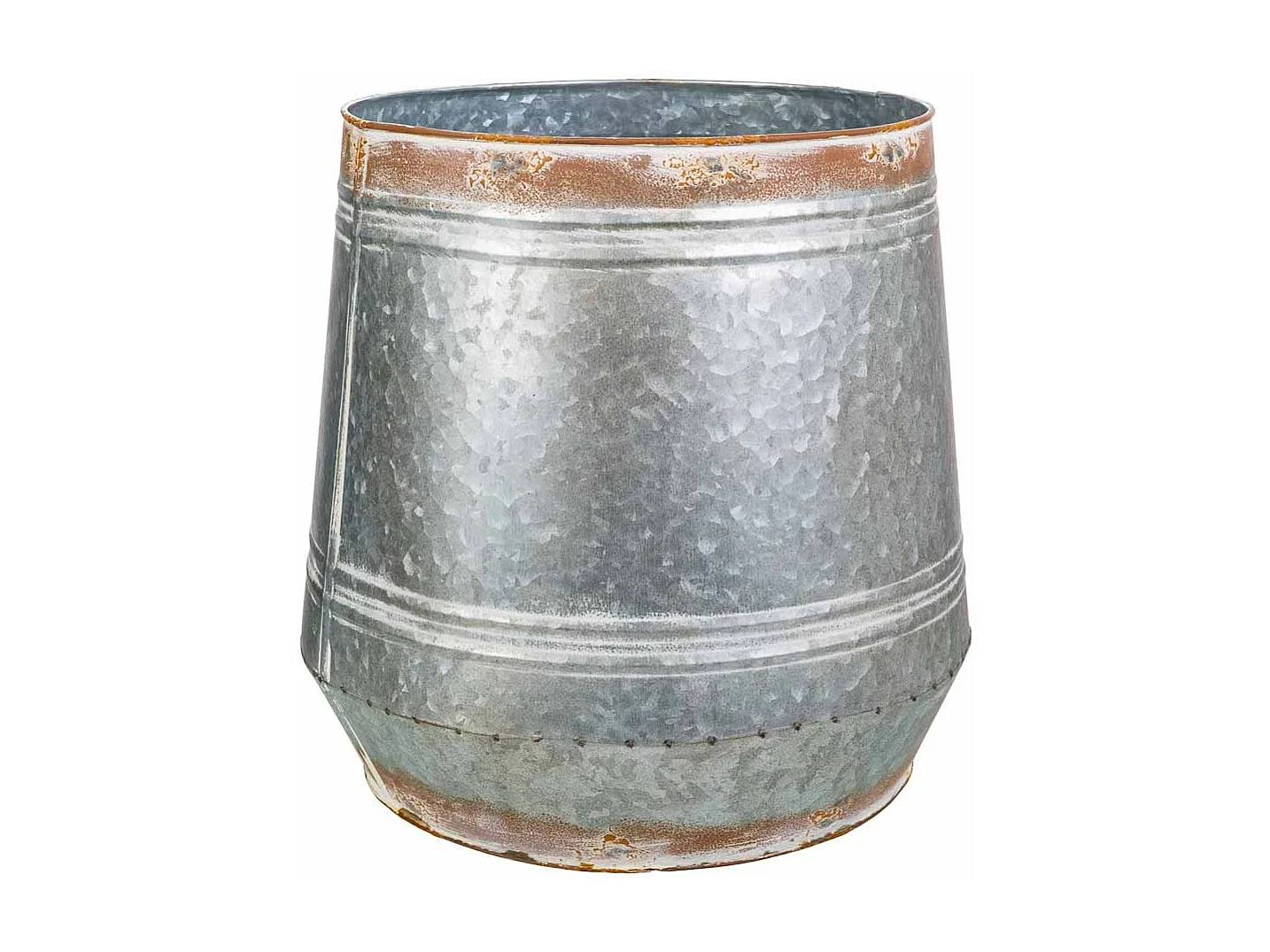 Vaso de flores em metal prateado 30xd26x31 t:30cm