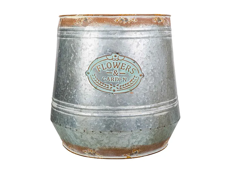 Vaso da fiori in metallo argentato 30xp26x31h t:30