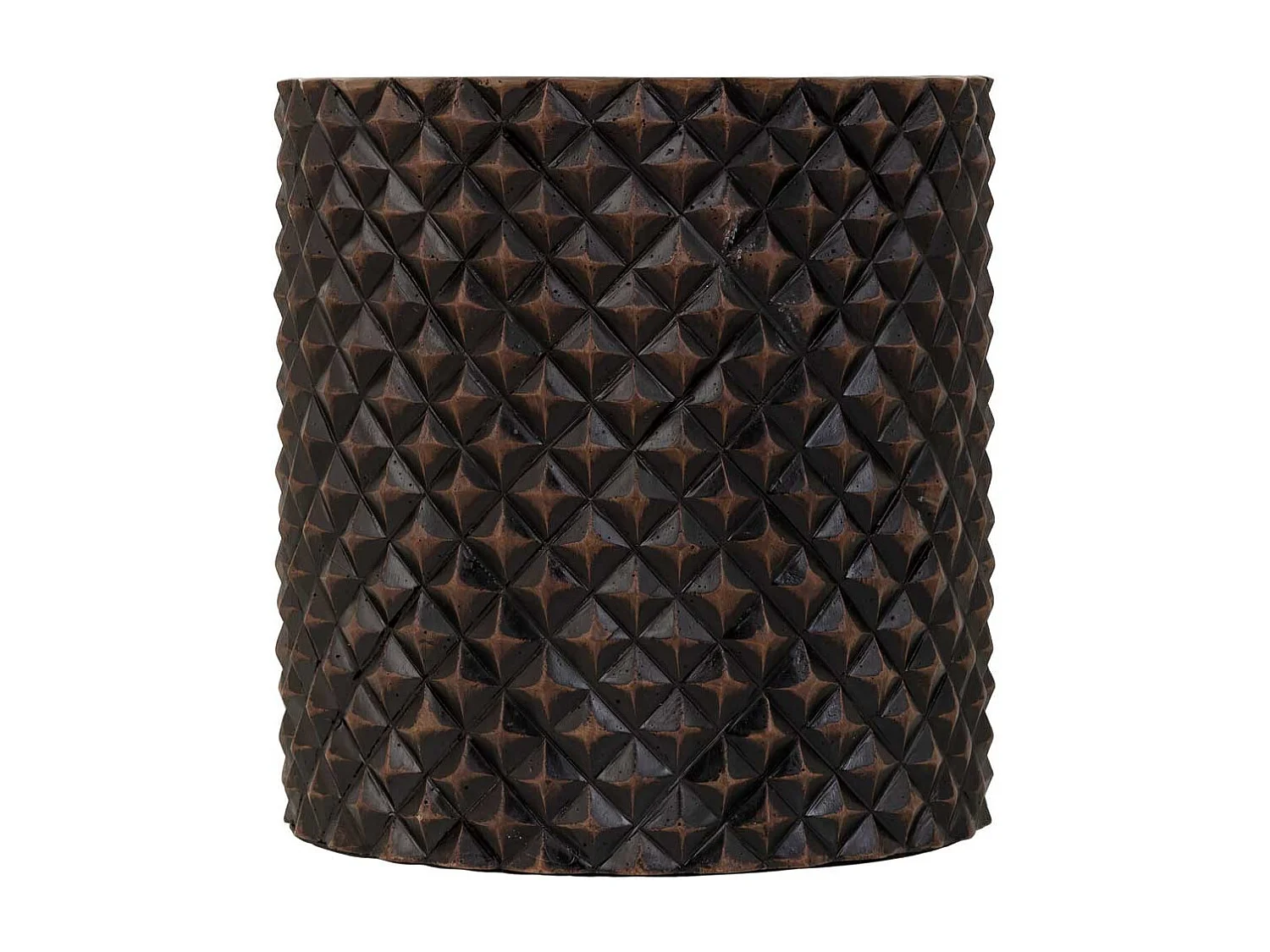 Brauner Polyresin-Blumentopf 20x20x20,5h cm