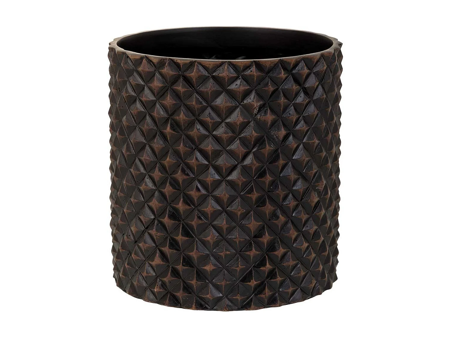 Vaso de flores em poliresina marrom 20x20x20,5