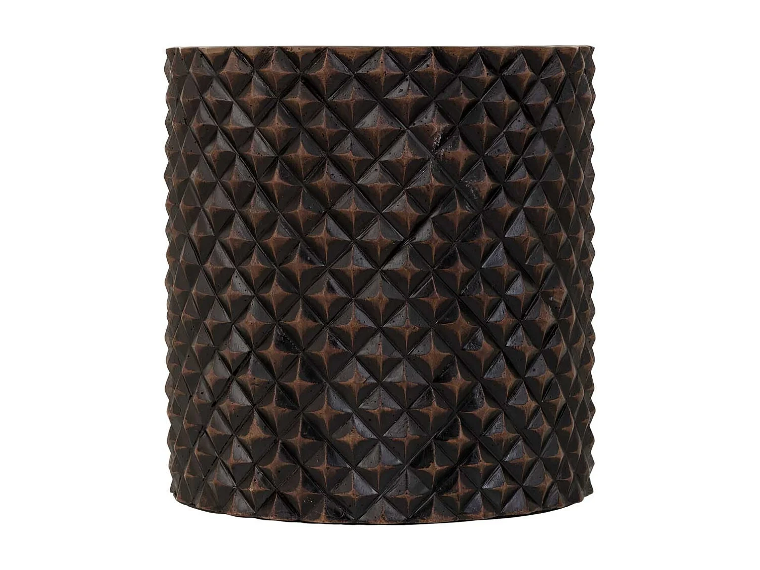 Vaso de flores em poliresina marrom 20x20x20,5
