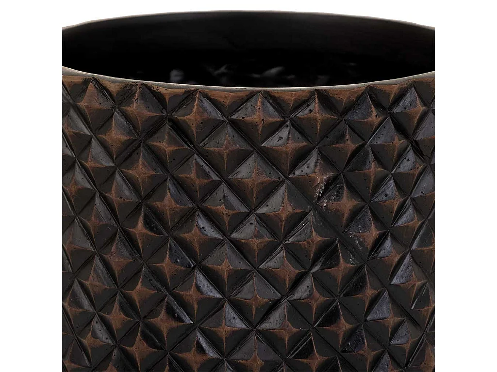 Vaso de flores em poliresina marrom 20x20x20,5