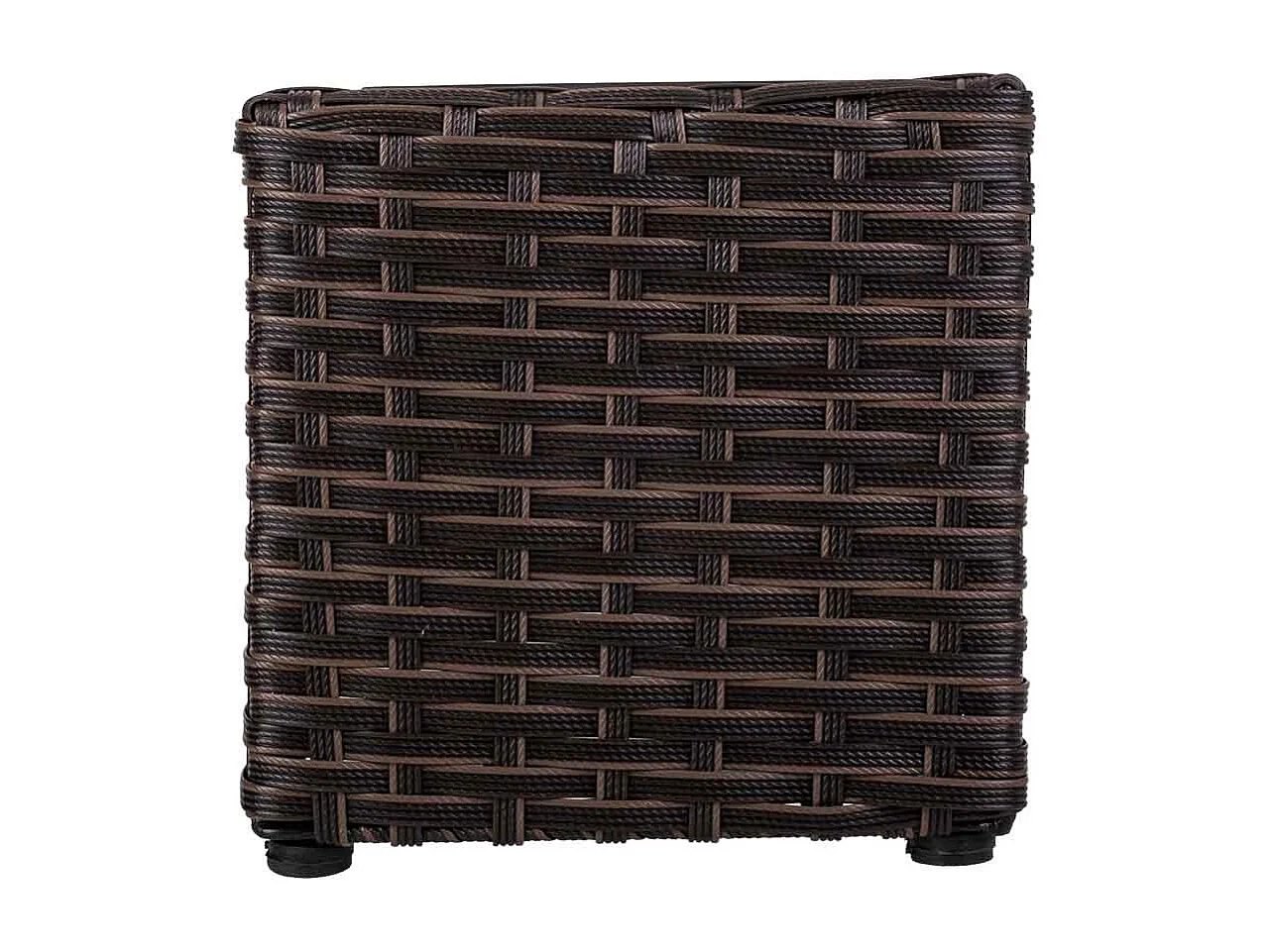 Macetero de poliratán marrón 48x18x18