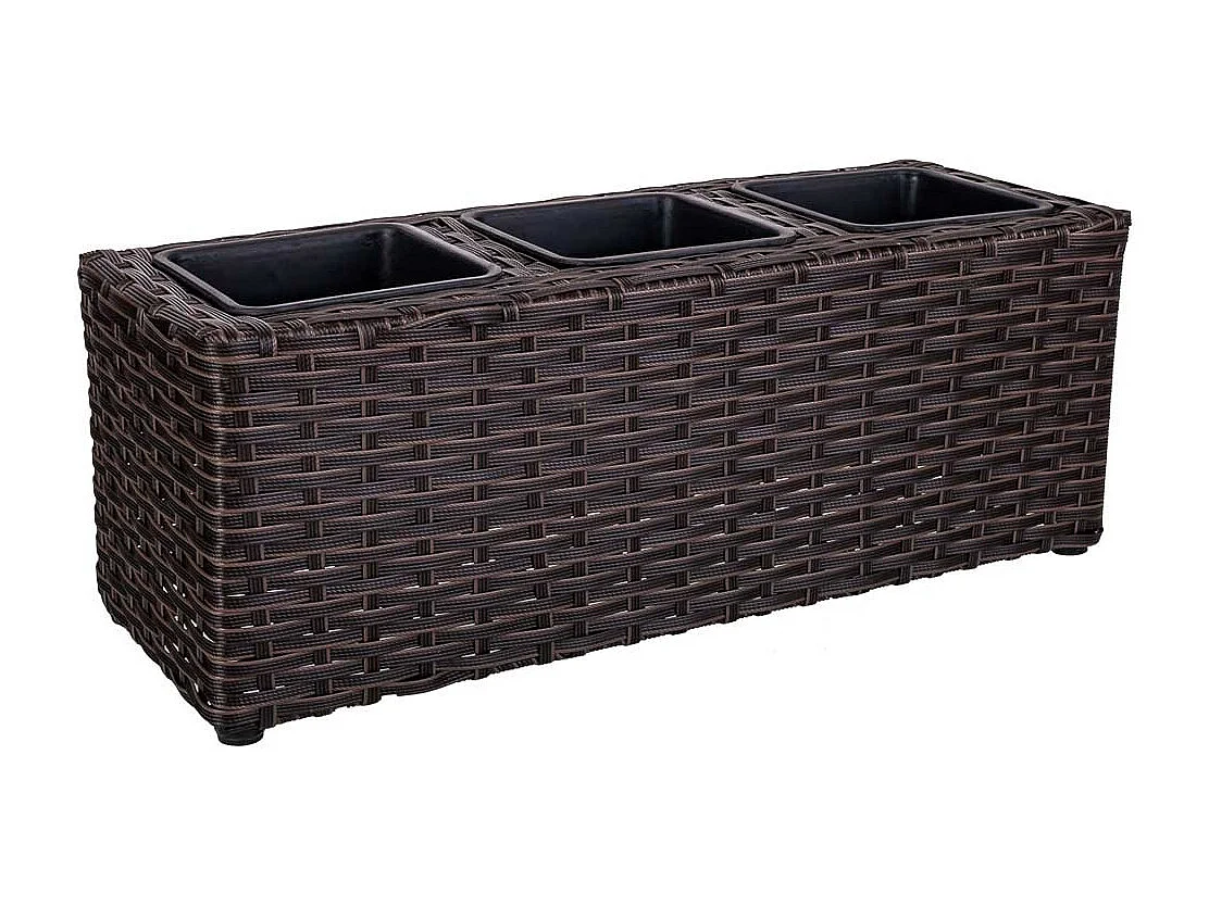 Vaso de flores em polirattan marrom 48x18x18