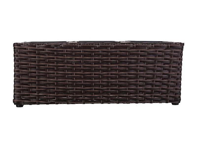 Brauner Polyrattan-Blumentopf 48x18x18h cm