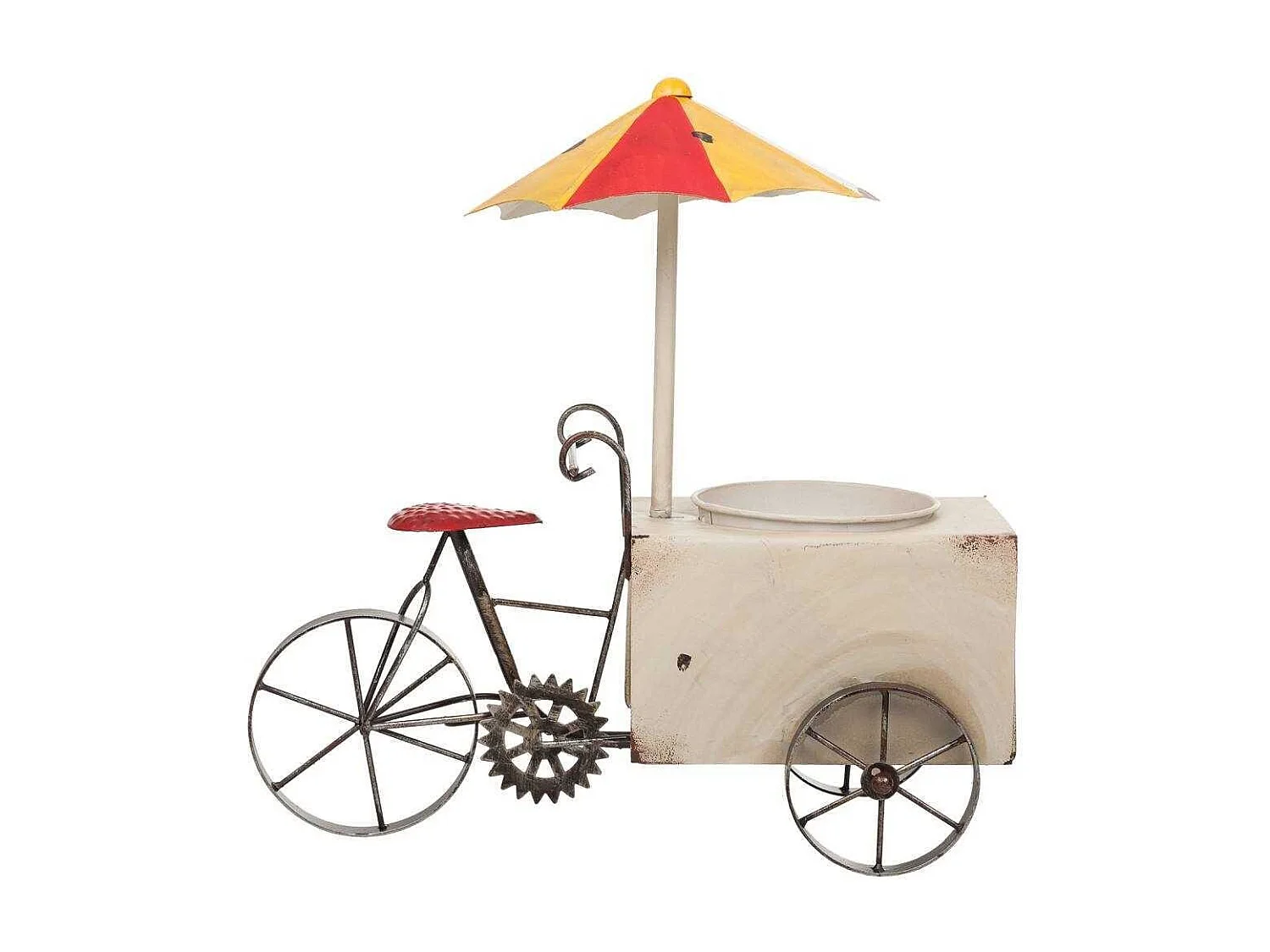 Triciclo portafiori in metallo 34x16,5x37h