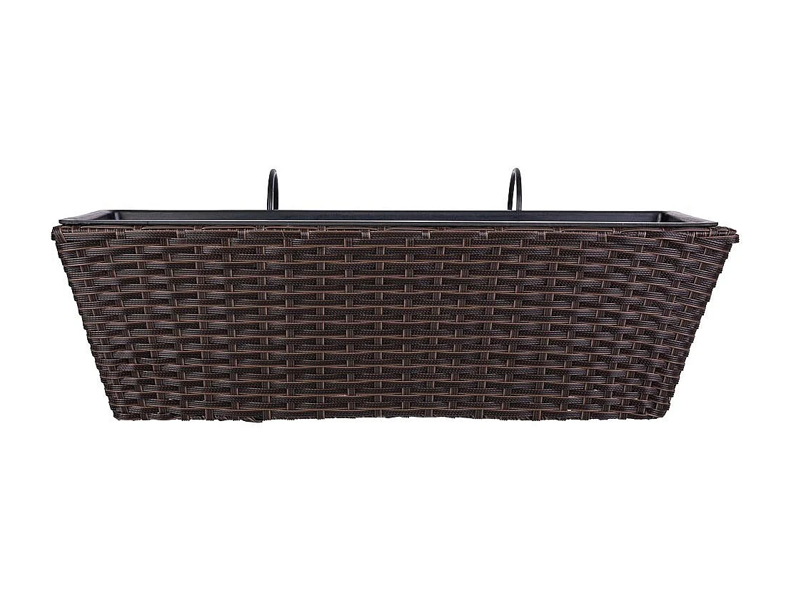 Brauner Polyrattan-Hängepflanzer 61x20/29x19/23h cm