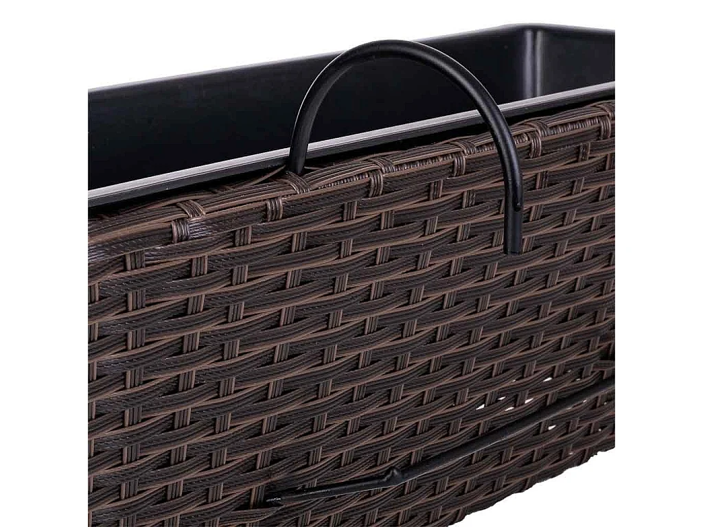 Brauner Polyrattan-Hängepflanzer 61x20/29x19/23h cm