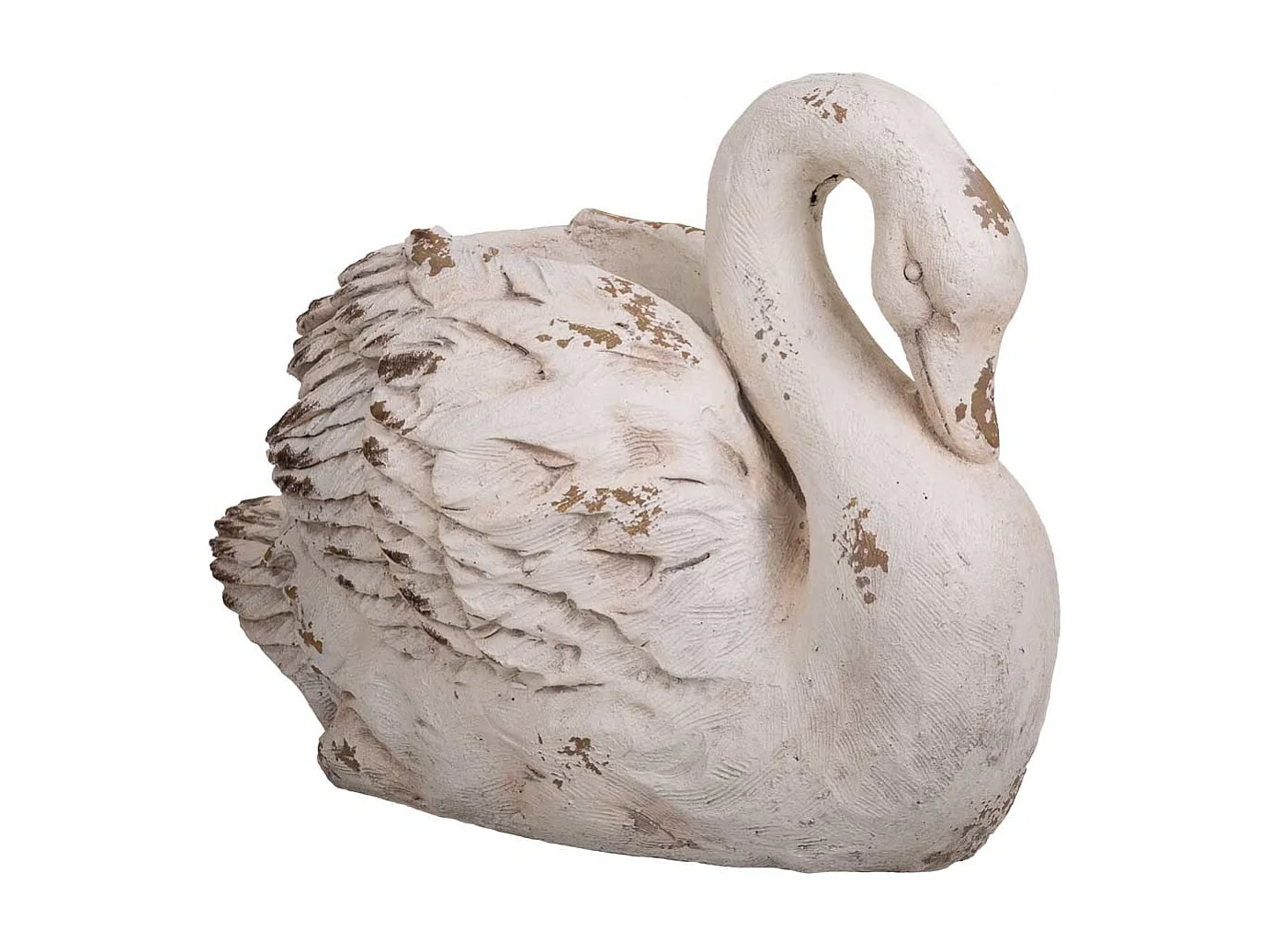 Fioriera decorativa cigno in magnesio 61x36x46h