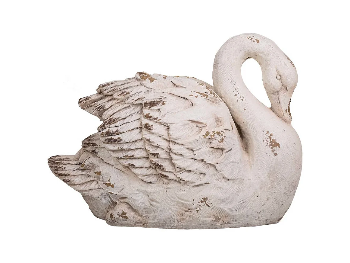 Cache-pot cygne décoratif en magnésie 61x36x46h