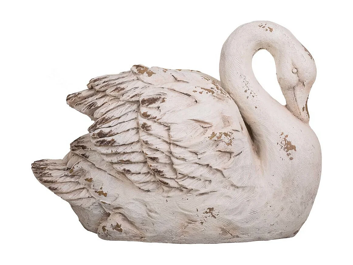 Fioriera decorativa cigno in magnesio 61x36x46h