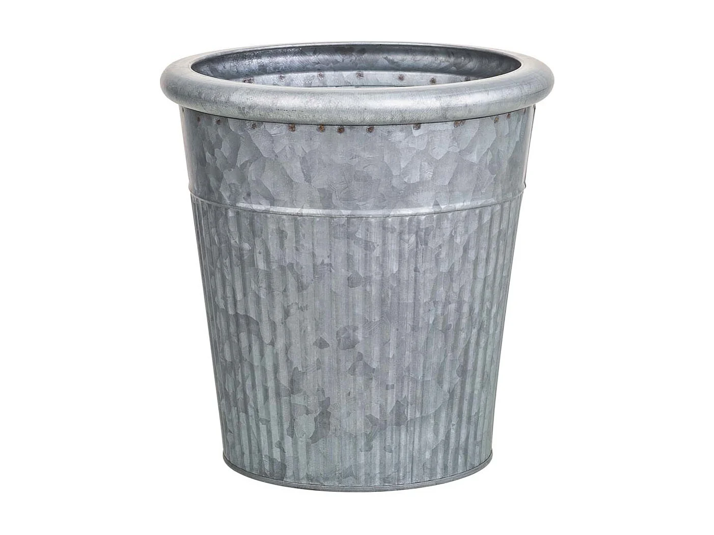 Grauer Metallblumentopf D20x20h cm B14