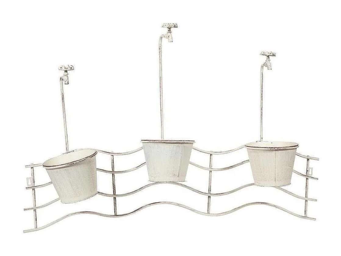 Fioriera in metallo bianco 95x23x69h