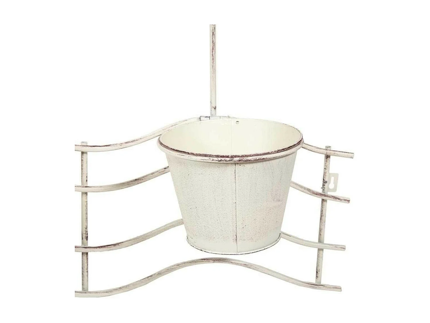 Fioriera in metallo bianco 95x23x69h