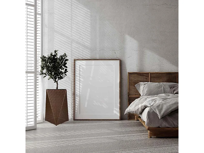 Brauner Polyrattan-Blumentopf 31x31x56h cm