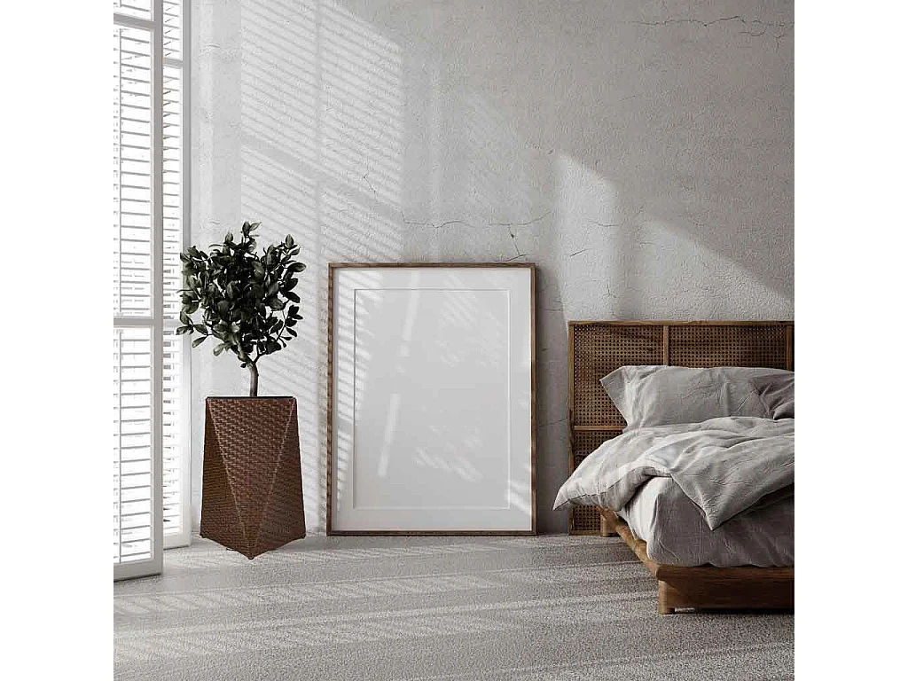 Brauner Polyrattan-Blumentopf 31x31x56h cm