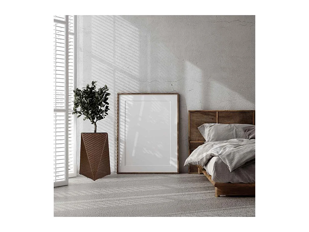 Cache-pot en rotin marron 31x31x56h