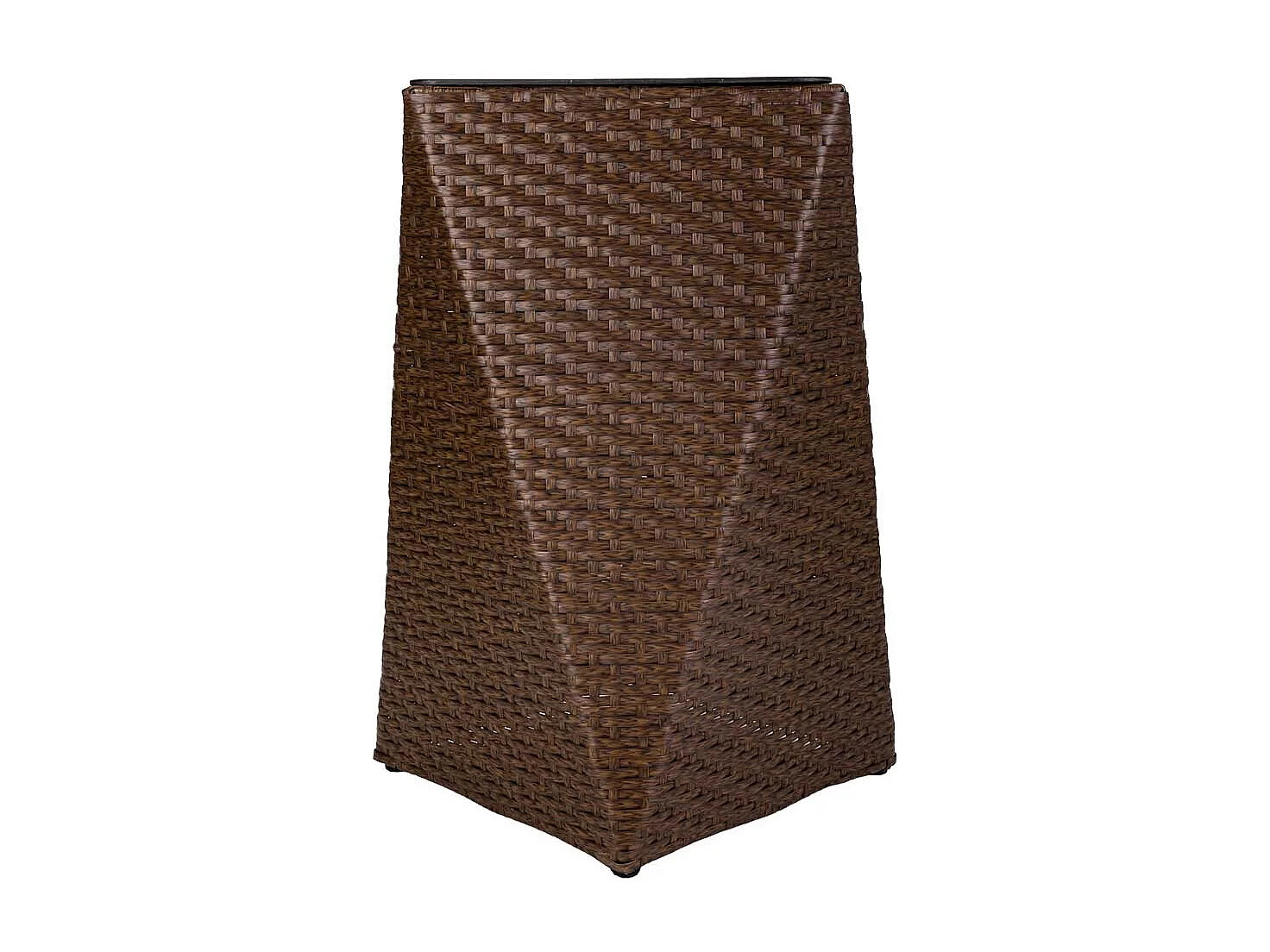 Brauner Polyrattan-Blumentopf 31x31x56h cm