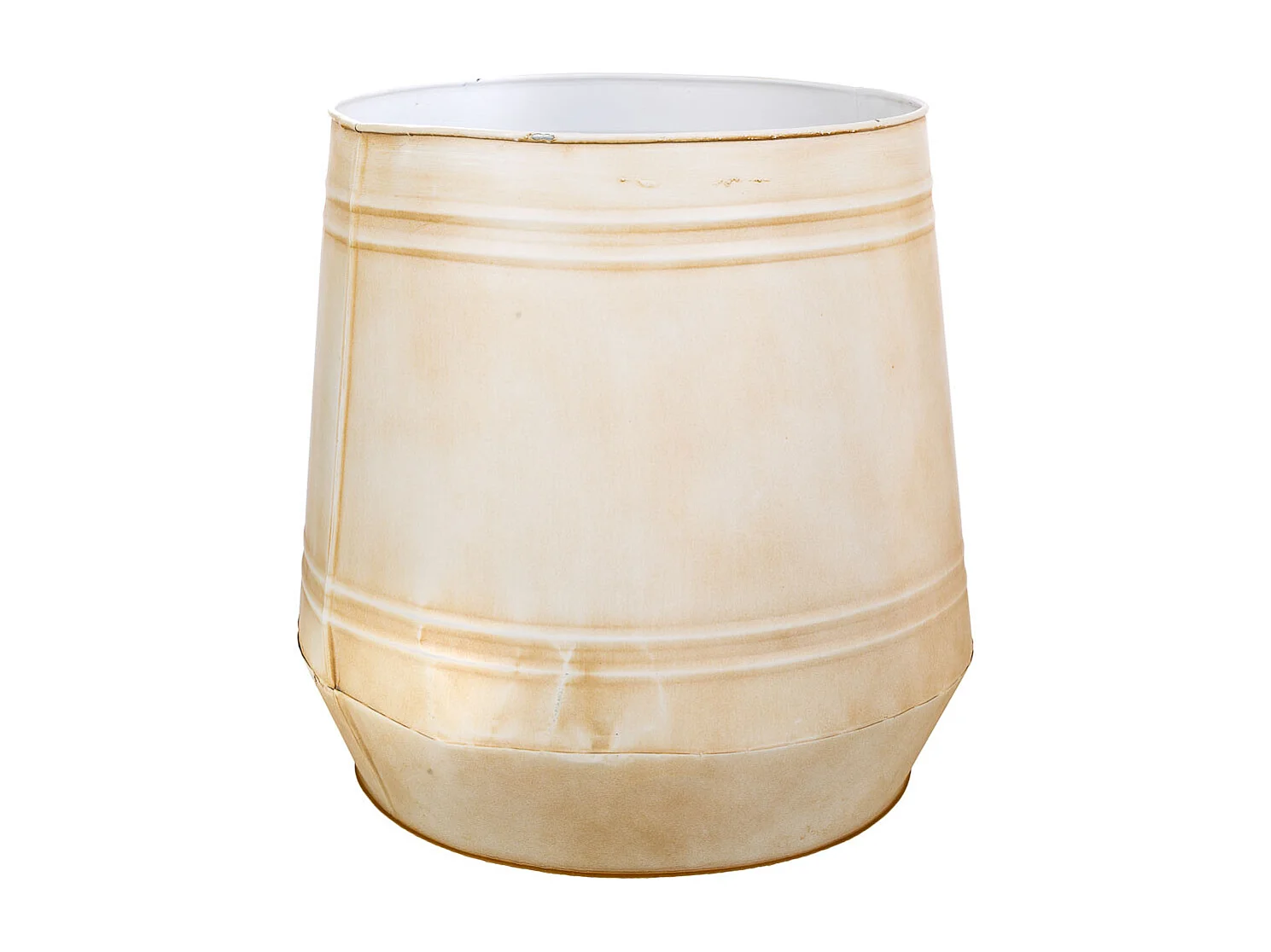 Blumentopf aus weißem Metall, 30 x T26 x 31 H cm, T: 30 cm