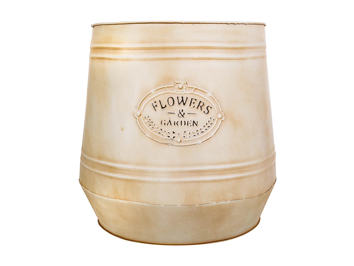 Vaso de flores em metal branco 30xd26x31 t:30cm