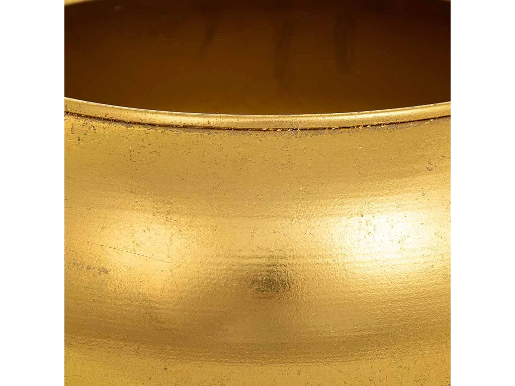 PflanzgefÃ¤ß mit goldener Metallhalterung, 29 x 29 x 26,5 h cm