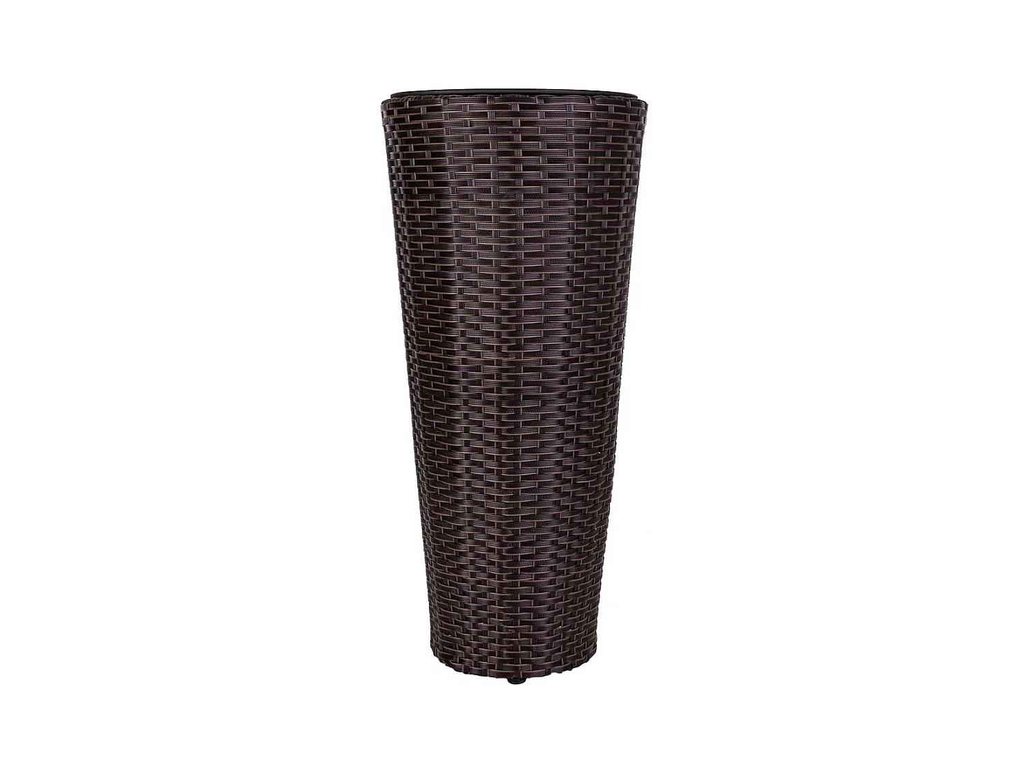 Brauner Blumentopf aus Polyrattan, D28x60h cm