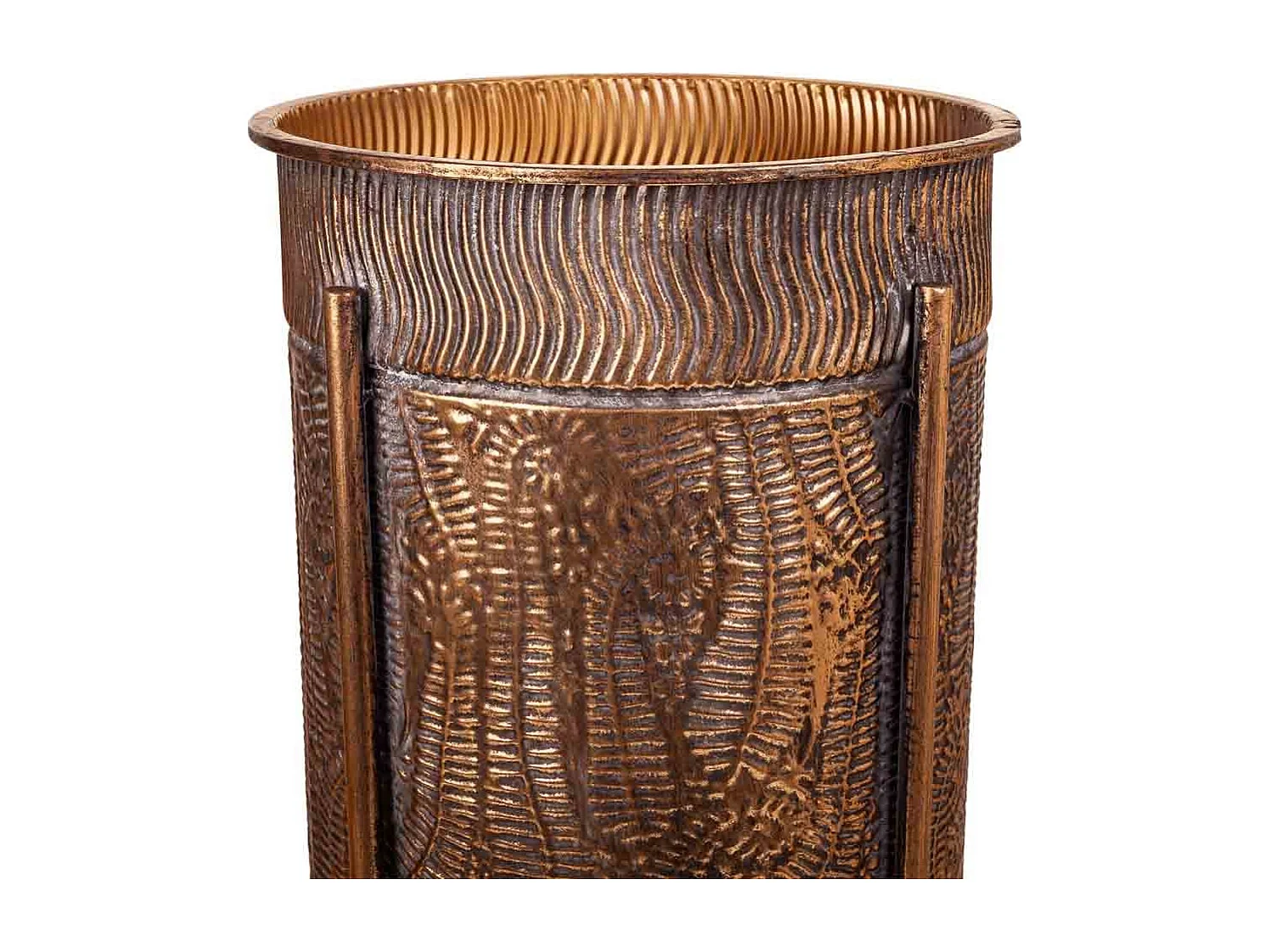 Vaso de flores em metal dourado 30x30x65