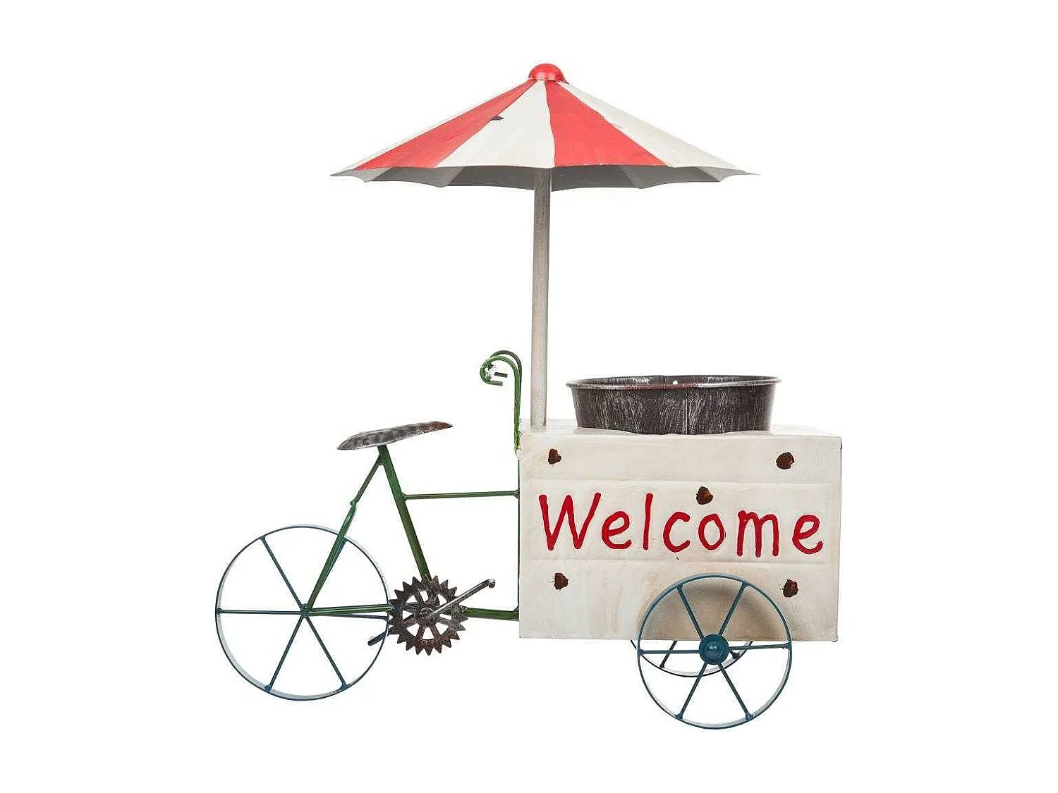 Triciclo portafiori in metallo 49x34x52h