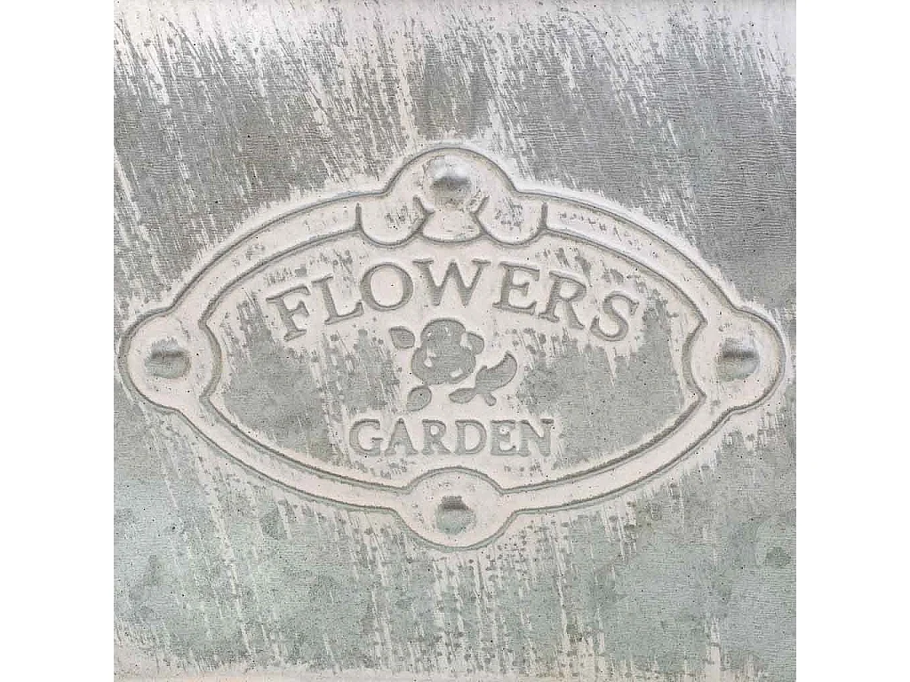 Weißer Blumentopf aus Metall 29,5/24x24x16,5/19h cm B:15,5x15,5