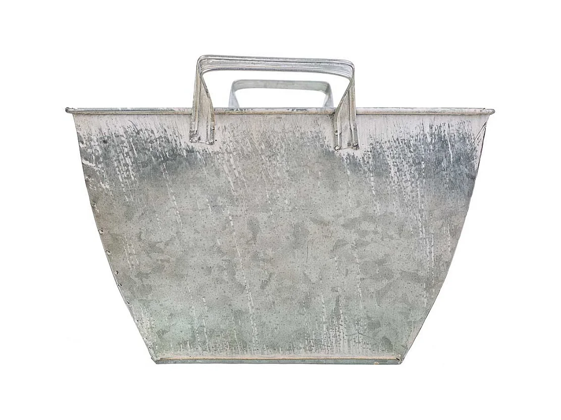 Macetero de metal blanco 29.5/24x24x16.5/19 b:15.5x15.5