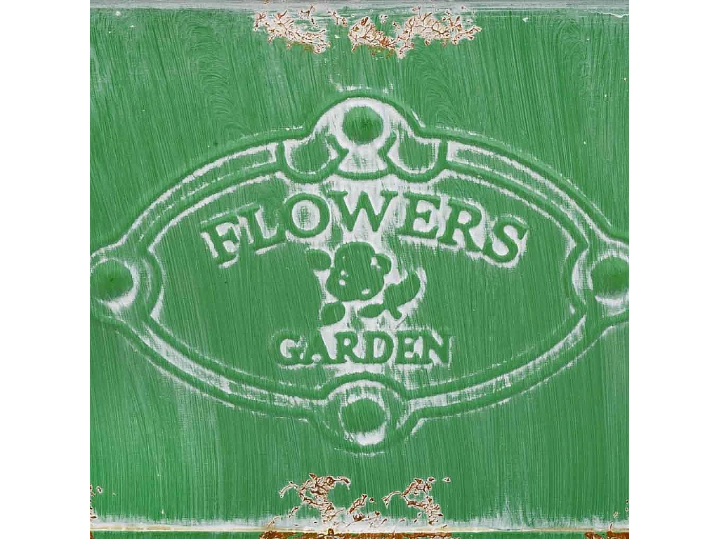 Macetero de metal verde 35/29.5x19.5x14.5/17.5 b:22.5x13