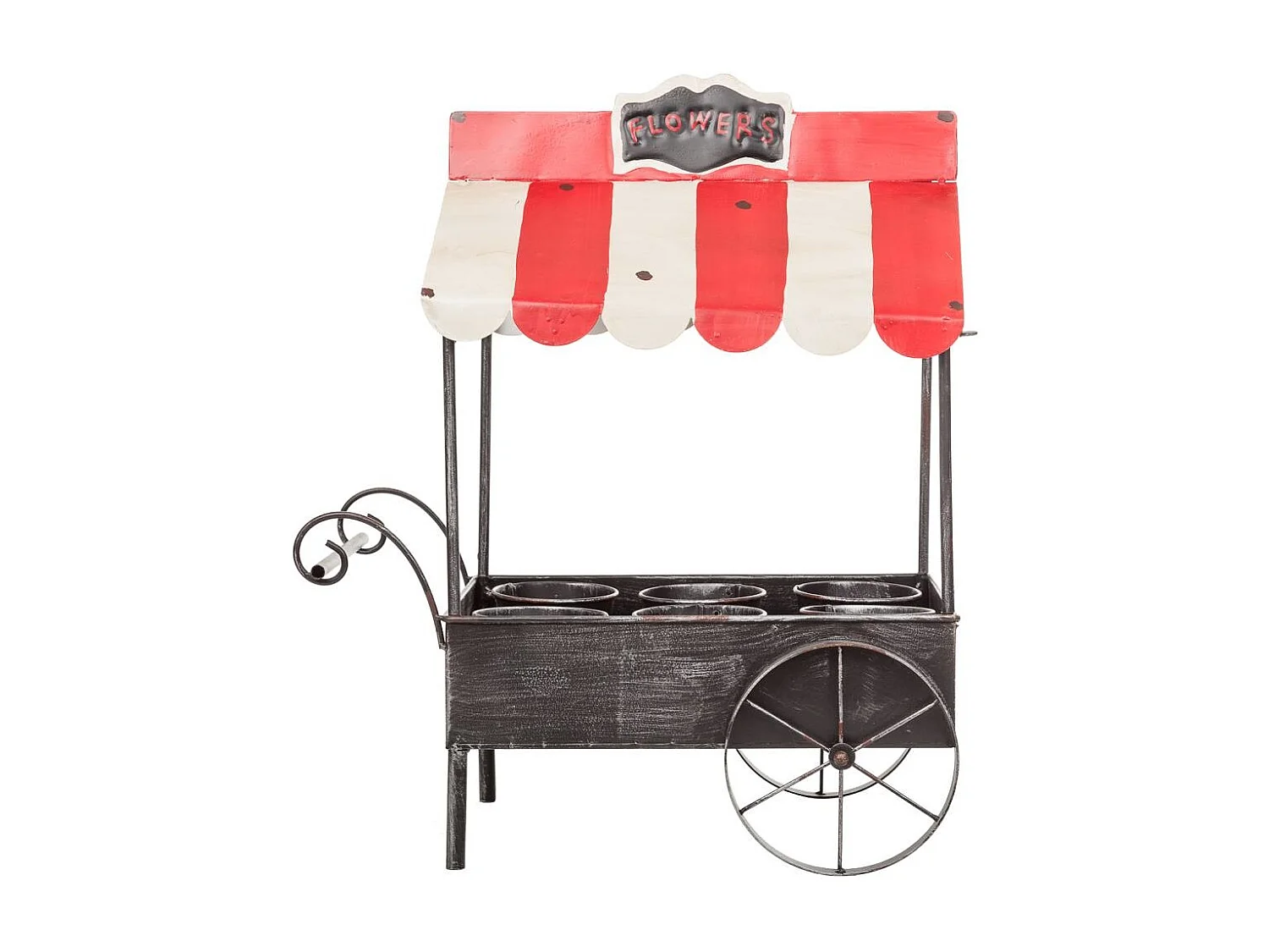Blumenwagen aus Metall, 43,5 x 27 x 52,5 h cm