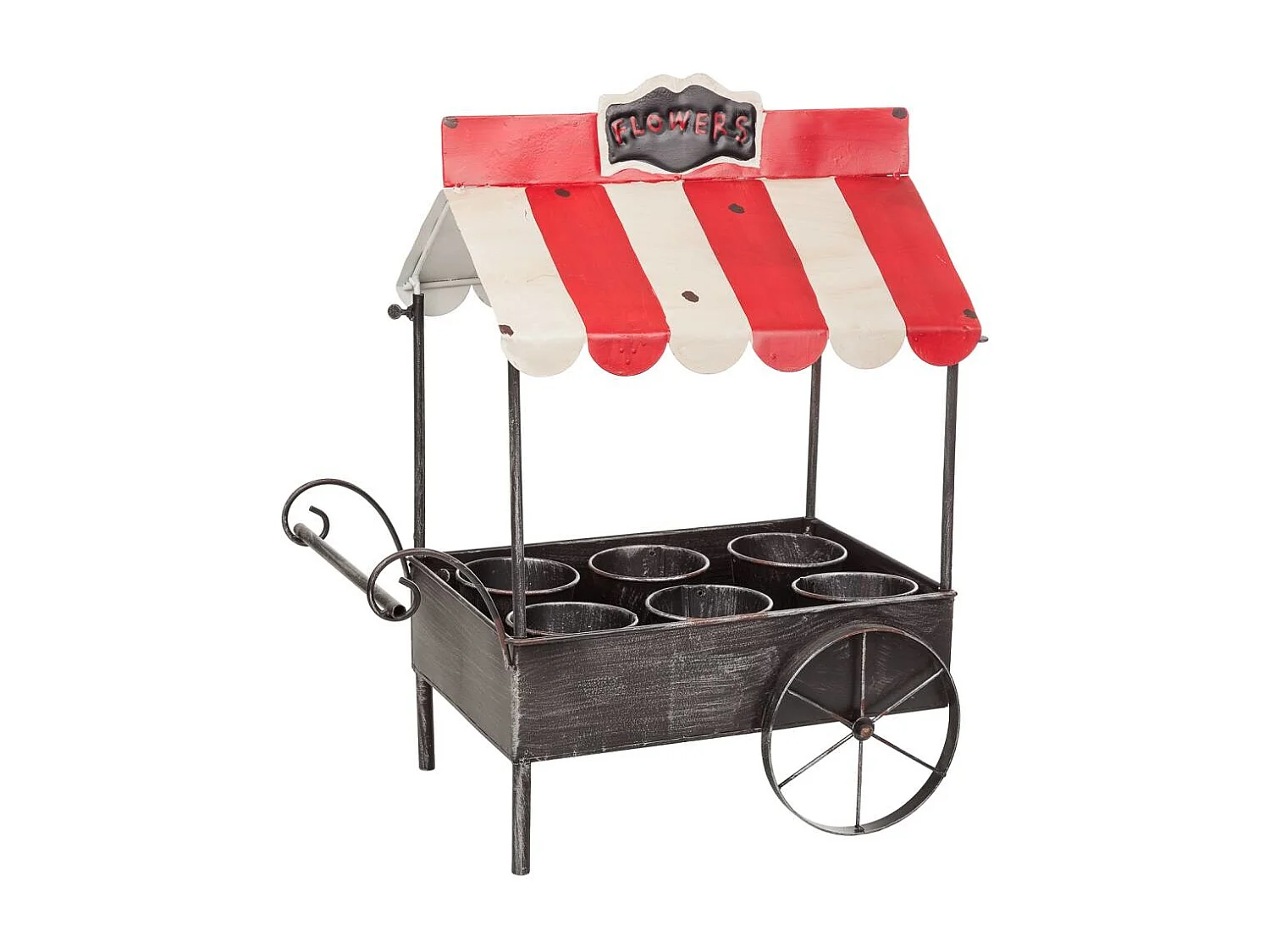 Blumenwagen aus Metall, 43,5 x 27 x 52,5 h cm