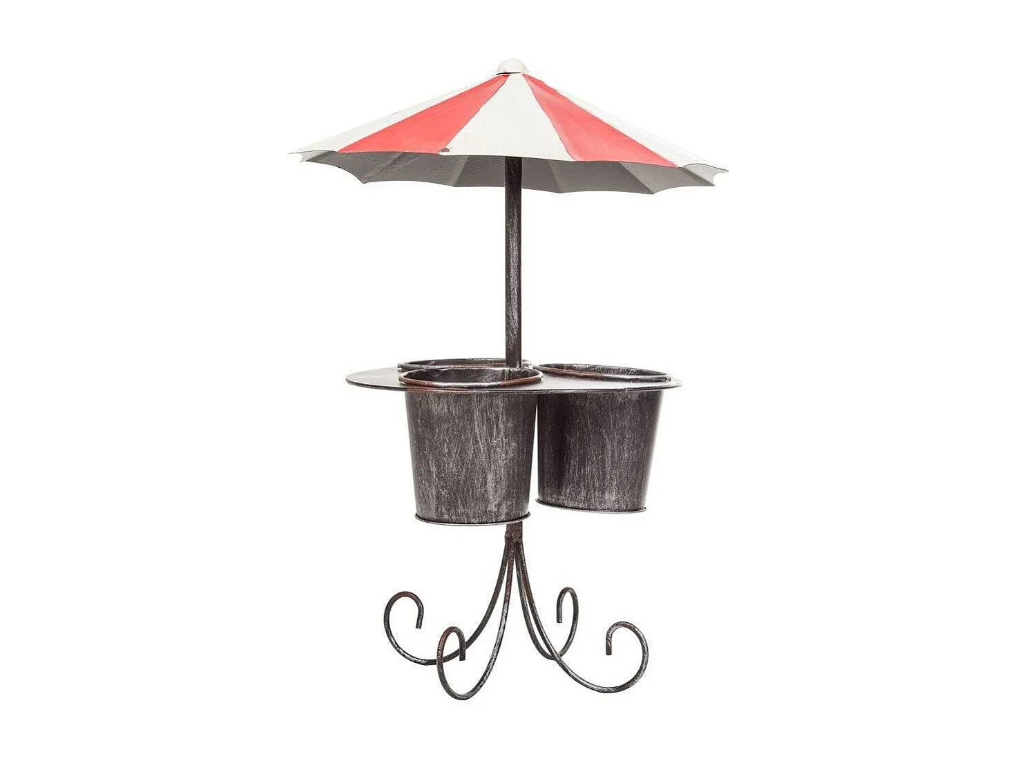 Parasol porte-plantes en métal 32,5x32,5x49h