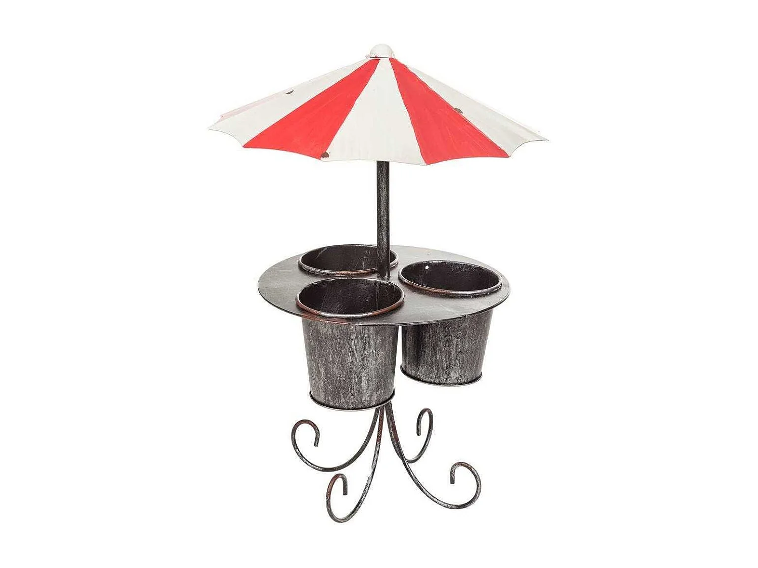 Parasol porte-plantes en métal 32,5x32,5x49h